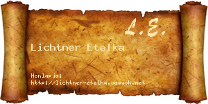 Lichtner Etelka névjegykártya